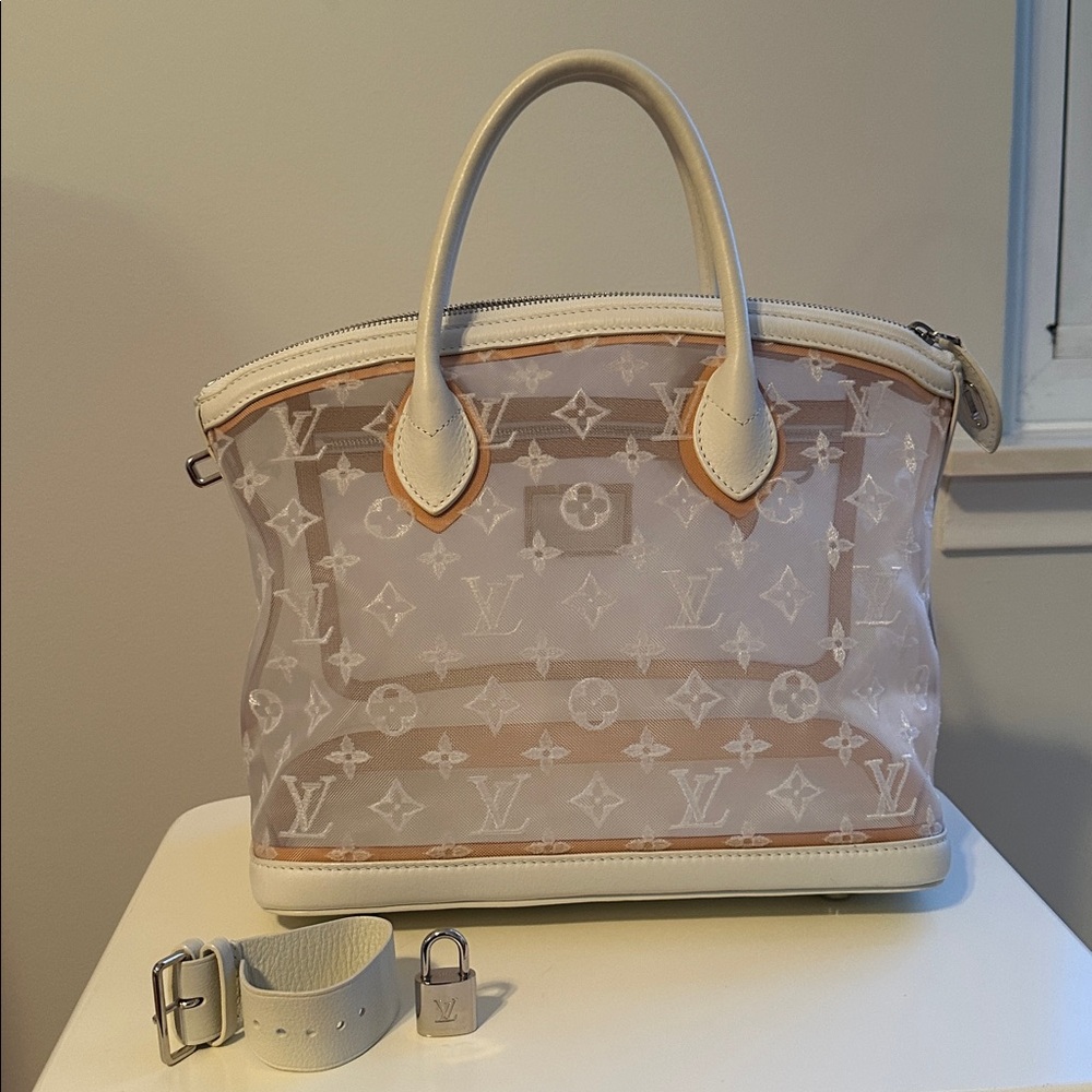 Louis Vuitton lockit transparent Mesh Bag